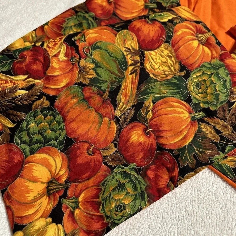 Fall Pumpkin Corn Veg Vibrant Table Runner  Autumn‎ Thanksgiving Dining 54x12